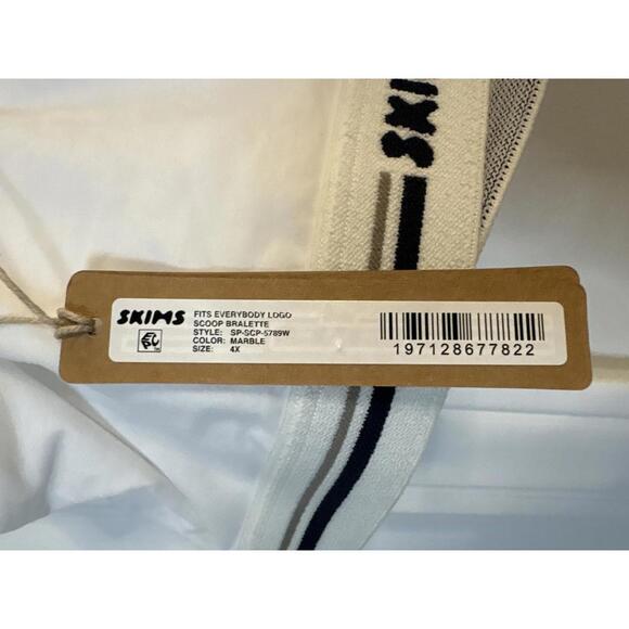 SKIMS White Bralette with Logo Band, Size 4X 362 - Picture 3 of 3